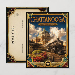Cartão Postal Chattanooga Tennessee Arte Deco Vintage Idade Dour