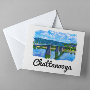 Cartão Postal Chattanooga Tennessee Watercolor