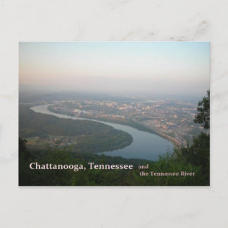 Cartão postal - Chattanooga TN e o rio Tennessee