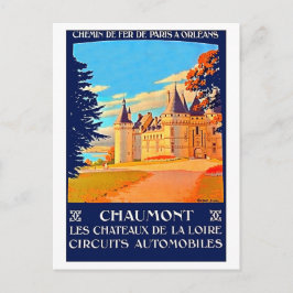 Cartão Postal Chaumont, Castelo do Loire, França, viagem antiga