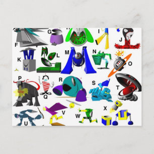 Cartão Postal Chave de código - Robôs