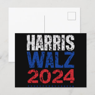 Cartão Postal Chaveira Waltz 2024 Eleição Kamala Harris Tim Walt