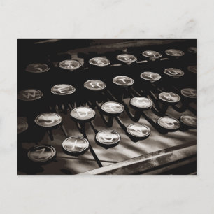 Cartão Postal Chaves de Máquina Antigas a Preto