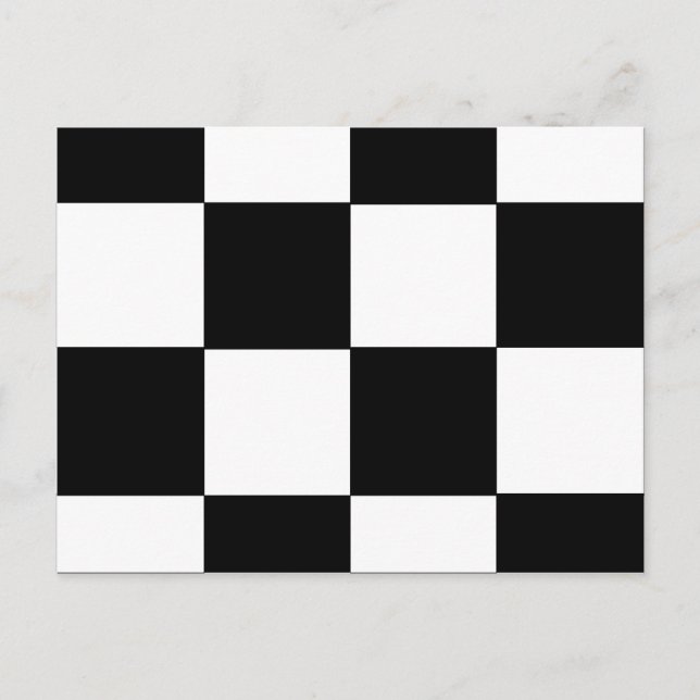 Cartão Postal CHECKERBOARD! (um design quadrado) ~ (Frente)
