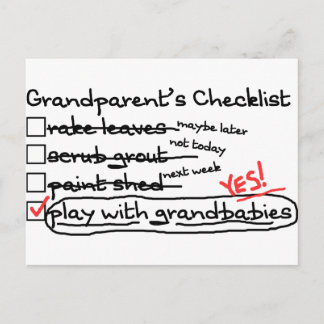Cartão Postal Checklist para os avós