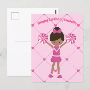 Cartão Postal Cheerleader Afro-Americana Menina Personalizada de