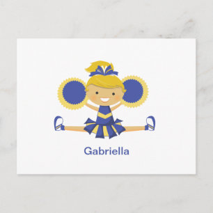 Cartão Postal Cheerleader Azul e Dourado