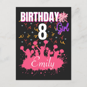 Cartão Postal Cheerleader Gymnastic Birthday Girl