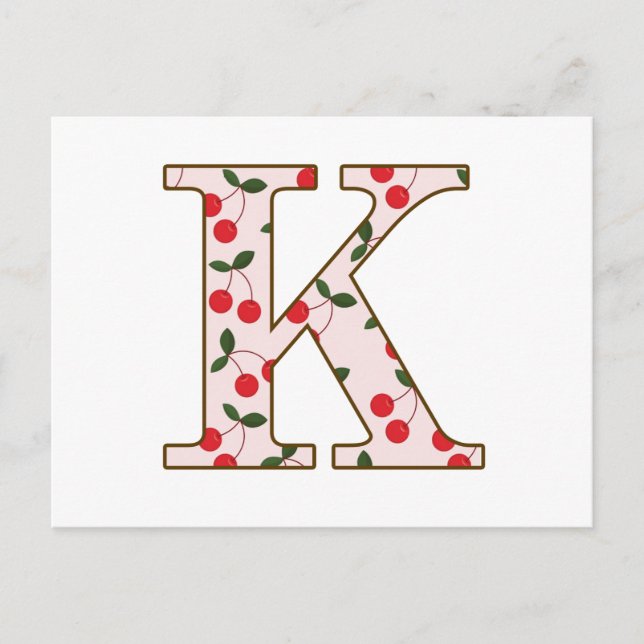 Cartão Postal Cheery Cherry K (Frente)