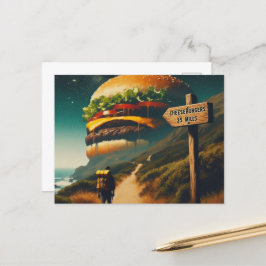Cartão Postal Cheeseburgers Surreais A 25 Milhas De Distância Da