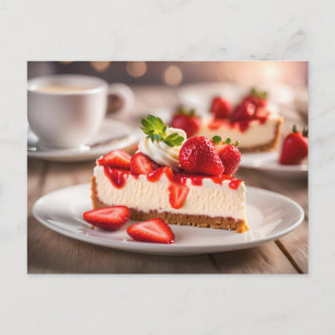 Cartão Postal Cheesecake de Morango