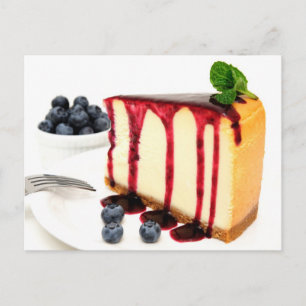 Cartão Postal Cheesecake E Mirtilos
