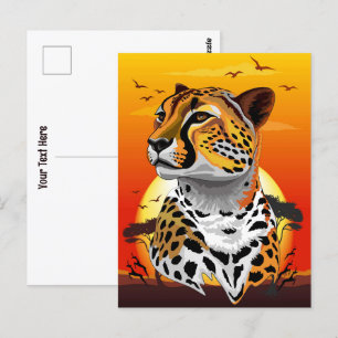 Cartão Postal Cheetah African Feline Wild Animal