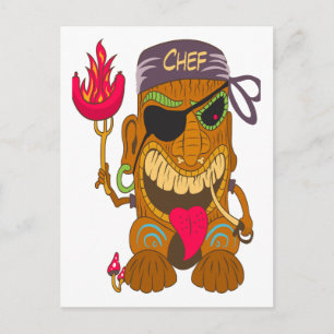 Cartão Postal Chef Bandana Tiki com Enchimento, Engraçado