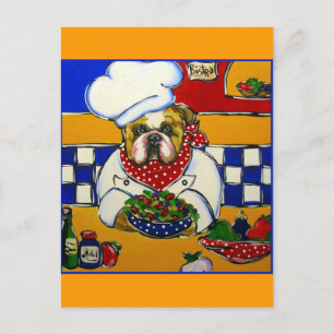 Cartão Postal Chef Bulldog