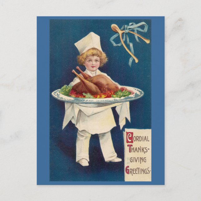 Cartão Postal Chef com a Turquia no Púltimo e no Wishbone (Frente)