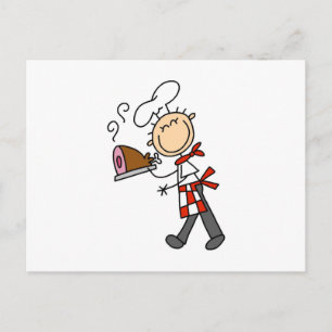 Cartão Postal Chef Com Presunto Assado