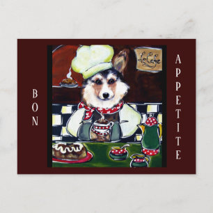 Cartão Postal Chef Corgi