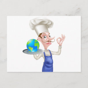 Cartão Postal Chef de Comida Mundial