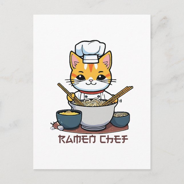 Cartão Postal Chef de Ramen (Frente)