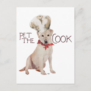 Cartão Postal Chef Labrador Retriever Amarelo