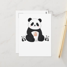 Cartão Postal Chef Panda Fofo Cozinhando Cozinha Amante de Anima