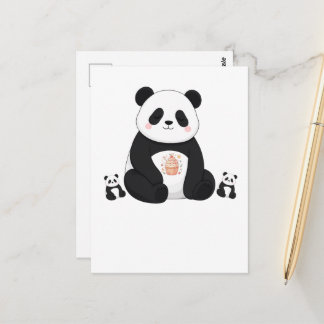 Cartão Postal Chef Panda Fofo Cozinhando Cozinha Amante de Anima