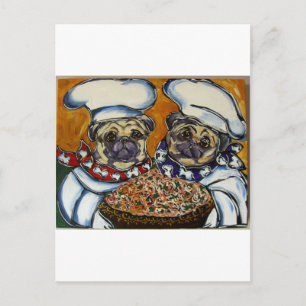 Cartão Postal Chef Pug
