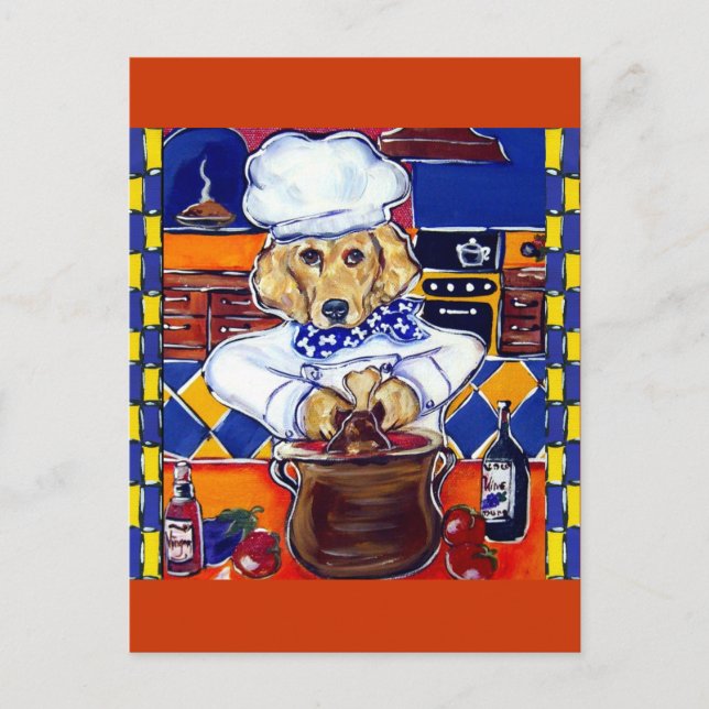 Cartão Postal Chef Retriever Dourado (Frente)