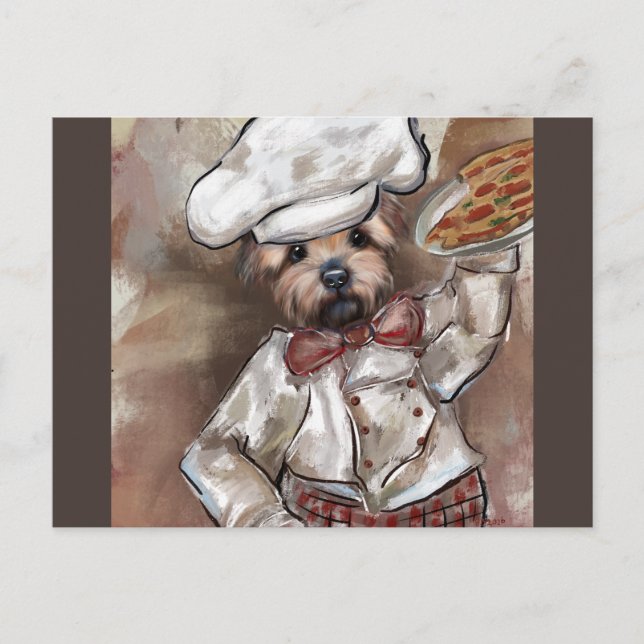 Cartão Postal Chef Yorkie (Frente)