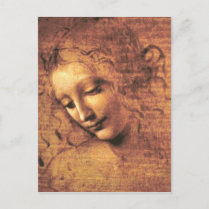 Cartão Postal Chefe da Mulher La Scapigliata Leonardo Da Vinci