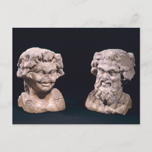 Cartão Postal Chefe de Baco e satyr de um pilar hermático (Frente)