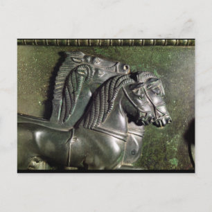 Cartão Postal Chefe de cavalo de um quadriga
