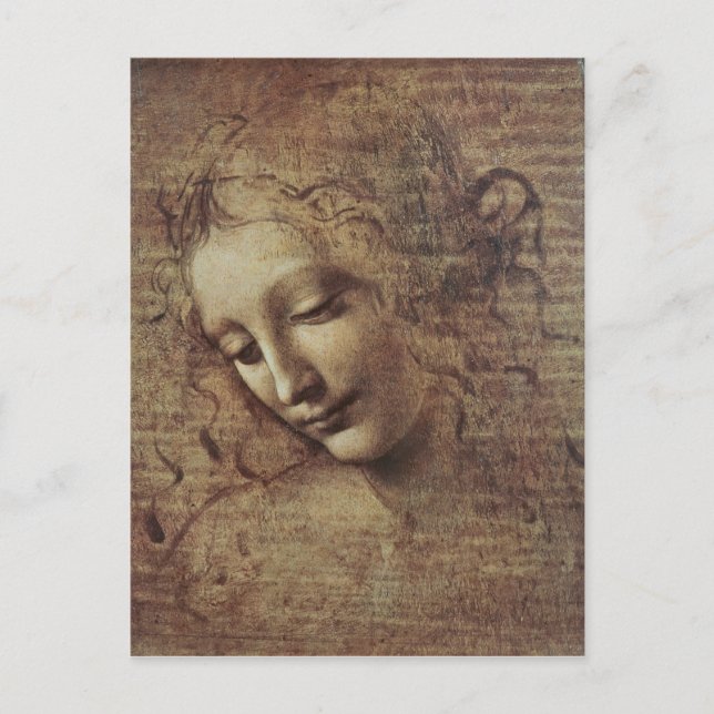 Cartão Postal Chefe de uma Jovem com Cabelo Empolgado ou Leda (Frente)