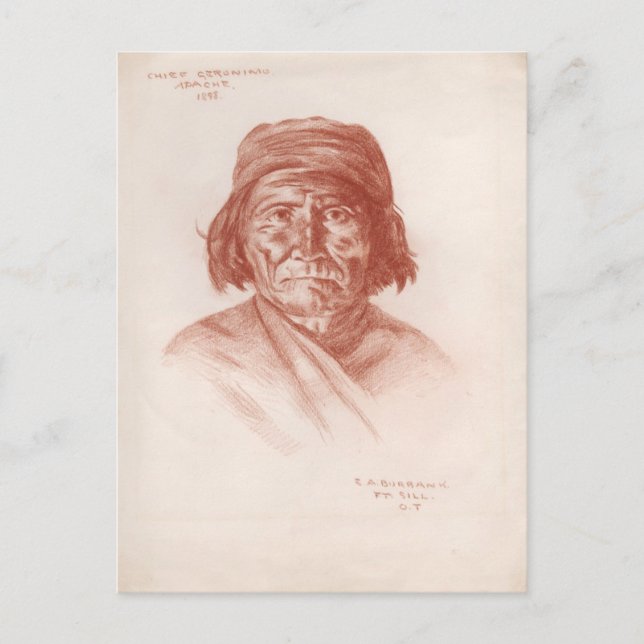Cartão Postal Chefe Geronimo, Apache, 1898 (Frente)