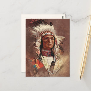 Cartão Postal Chefe Indígena Nativo Americano de Hiawatha Vazio
