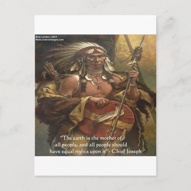 Cartão Postal Chefe Joseph & Nature Cote Ofertas de Camisetas e  (Frente)