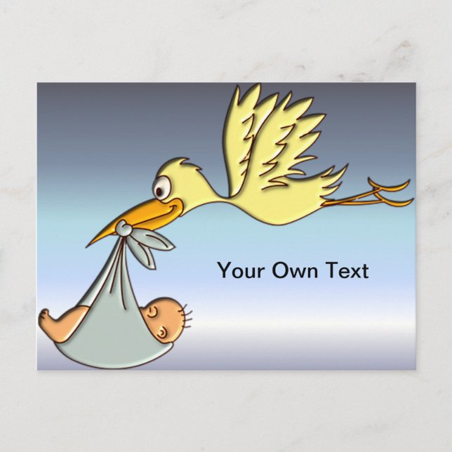 Cartão Postal Chegada do recém-nascido - Entrega de Storages Voa (Frente)