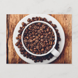 Cartão Postal Cheio branco de café torrado