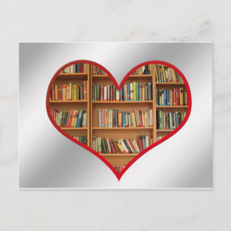 Cartão Postal Cheio cardíaco de livros