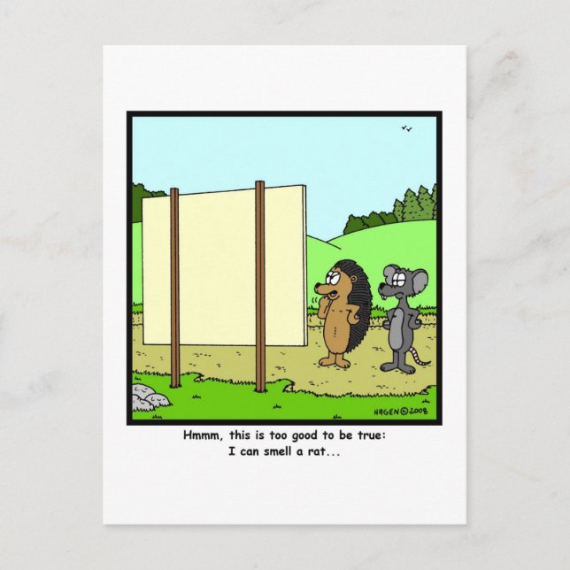 Cartão Postal Cheire um rato: Rat Cartoon (Frente)