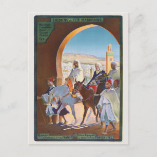 Cartão Postal Chemins de fer Marocains Marrocos Poster vintage 1