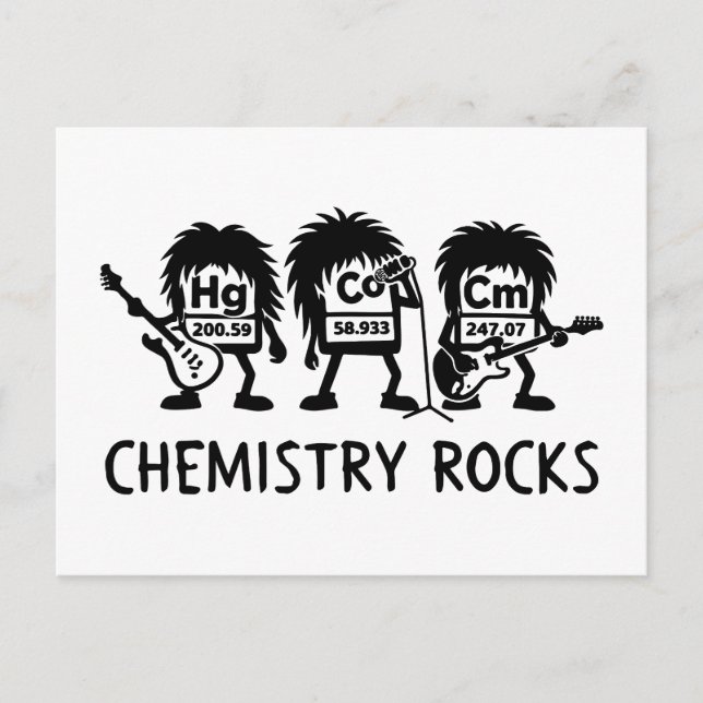 Cartão Postal Chemistry Rocks Science Rock Band (Frente)