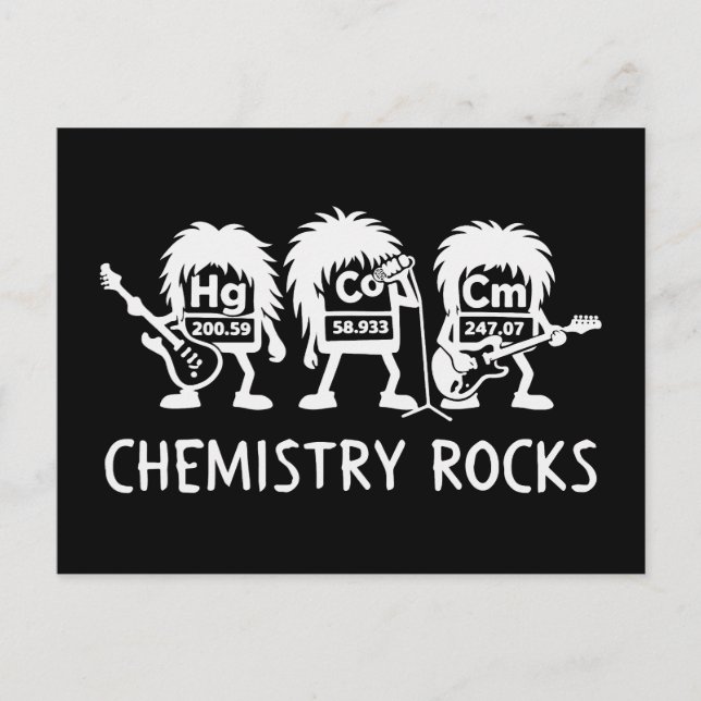 Cartão Postal Chemistry Rocks Science Rock Band (Frente)