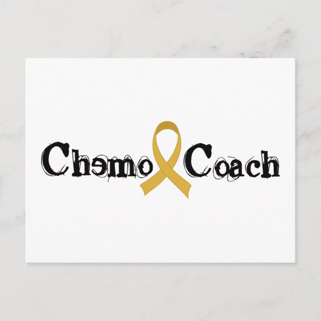 Cartão Postal Chemo Coach - Fita Dourada do Cancer infantil (Frente)