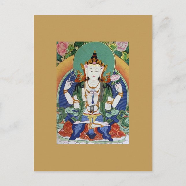 Cartão Postal Chenrezig Bodhisattva da Compaixão (Frente)