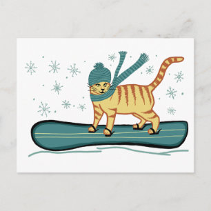 Cartão Postal Cheque Meowt! Surfer Tabby Cat PERSONALIZAR TI