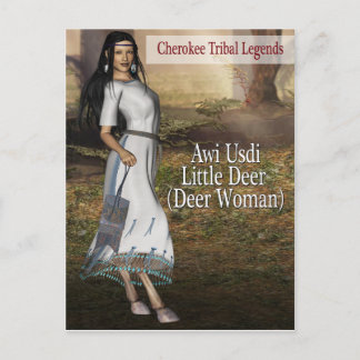 Cartão Postal Cherokee Tribal Legends: Veado Pequeno (Velhinha)
