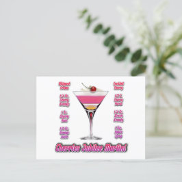 Cartão Postal Cherries Jubilee Martini Cocktail Recebe Arte