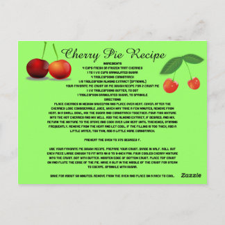 Cartão Postal Cherry Pie Recebe Fruta Sweets Dessert Cook